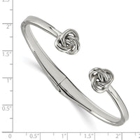 Stainless Steel Polished Knot Hinged Cuff Bangle ,