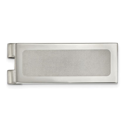Stainless Steel Polished Laser Cut Center Money Clip ,
