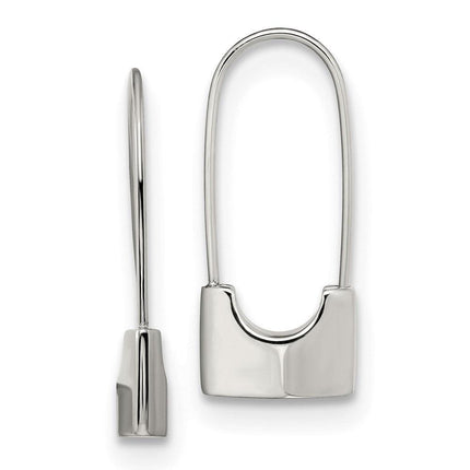 Stainless Steel Polished Lock Earrings ,
