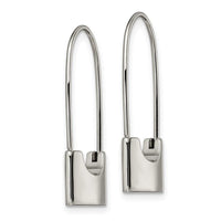Stainless Steel Polished Lock Earrings ,
