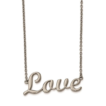 Stainless Steel Polished Love 16in Necklace ,