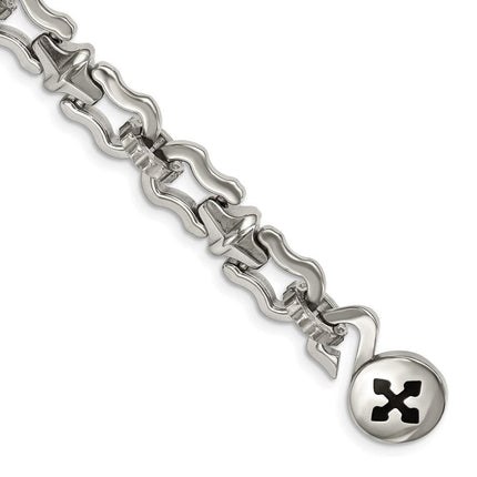 Stainless Steel Polished Magnetic Clasp 8.5in Bracelet ,
