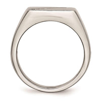 Stainless Steel Polished Men's CZ Ring ,