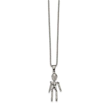 Stainless Steel Polished Moveable Skeleton Necklace ,