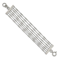 Stainless Steel Polished Multi Strand 7.5in Bracelet ,