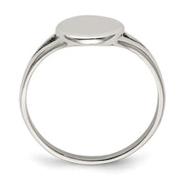 Stainless Steel Polished Oval Disc Ring ,