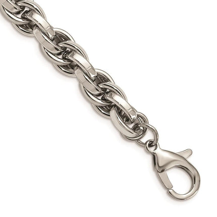 Stainless Steel Polished Oval Link 8.5in Bracelet ,