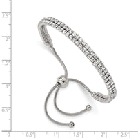 Stainless Steel Polished Preciosa Crystal Adjustable Bracelet ,