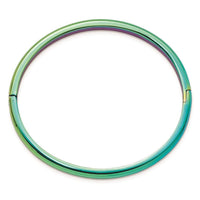 Stainless Steel Polished Rainbow IP-plated 4mm Hinged Bangle ,