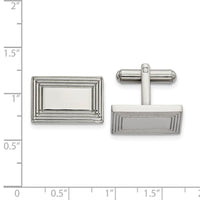 Stainless Steel Polished Rectangular Cufflinks ,