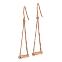 Stainless Steel Polished Rose IP Chain Shepherd Hook Dangle Earrings ,