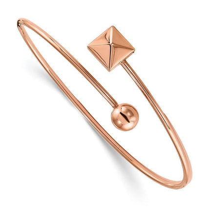 Stainless Steel Polished Rose IP-plated Bangle ,