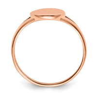 Stainless Steel Polished Rose IP-plated Oval Disc Ring ,