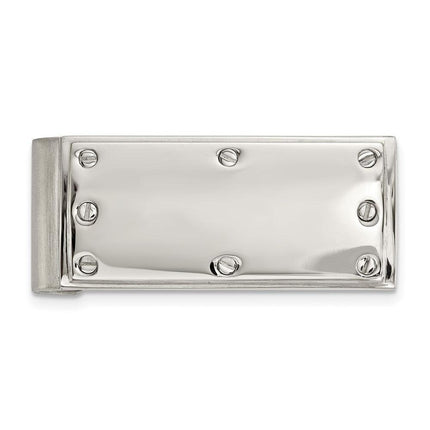 Stainless Steel Polished Screw Money Clip ,
