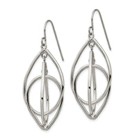 Stainless Steel Polished Shepherd Hook Dangle Earrings ,
