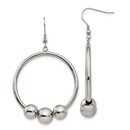 Stainless Steel Polished Shepherd Hook Earrings ,