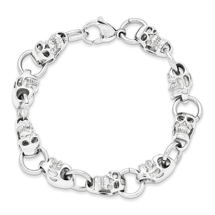 Stainless Steel Polished Skull Bracelet ,
