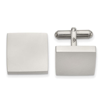 Stainless Steel Polished Square Cuff Links ,