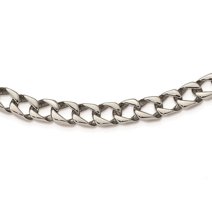 Stainless Steel Polished Square Link 24in Necklace ,