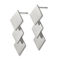 Stainless Steel Polished Squares Post Dangle Earrings ,