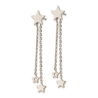 Stainless Steel Polished Stars Post Dangle Earrings ,