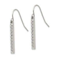 Stainless Steel Polished Studded Bar Shepherds Hook Earrings ,