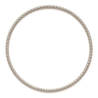 Stainless Steel Polished Textured 2mm Slip on Bangle ,