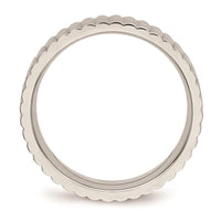 Stainless Steel Polished Textured Ring ,