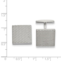 Stainless Steel Polished Textured Square Cufflinks ,