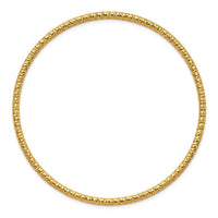 Stainless Steel Polished Textured Yellow IP-plated 2mm Slip on Bangle ,