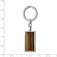 Stainless Steel Polished Tiger's Eye Key Ring ,
