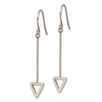 Stainless Steel Polished Triangle Dangle Earrings ,