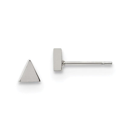 Stainless Steel Polished Triangle Post Earrings ,