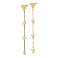 Stainless Steel Polished Triangles Post Dangle Earrings ,