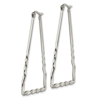 Stainless Steel Polished Triangular Hoop Earrings ,