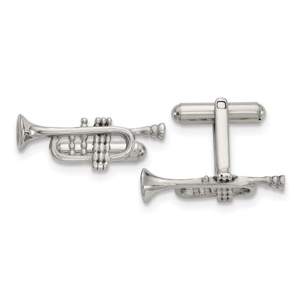 Stainless Steel Polished Trumpet Cuff Links ,