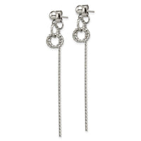 Stainless Steel Polished Twisted Bar Front and Back Post Dangle Earrings ,
