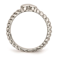 Stainless Steel Polished Twisted Heart Ring ,