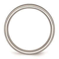 Stainless Steel Polished w/ Black Carbon Fiber Inlay 6mm Band ,