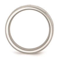 Stainless Steel Polished w/ CZ Printed Brown Camo Under Rubber Band ,