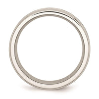 Stainless Steel Polished w/ CZ Printed Green Camo Under Rubber Band ,