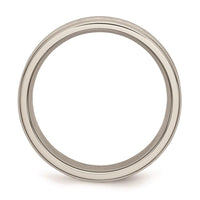 Stainless Steel Polished w/ Grey Carbon Fiber Inlay 6mm Band ,