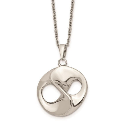 Stainless Steel Polished w/2in ext. Necklace ,