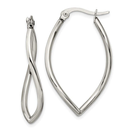 Stainless Steel Polished Wavy Hoop Earrings ,