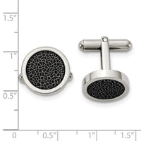 Stainless Steel Polished w/Black Stoving Varnish Cufflinks ,