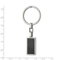 Stainless Steel Polished w/Black Stoving Varnish Key Ring ,