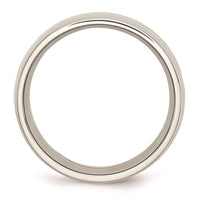 Stainless Steel Polished White Ceramic Inlay 9.00mm Band ,