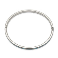 Stainless Steel Polished w/Imitation Opal 4.75mm Hinged Bangle ,