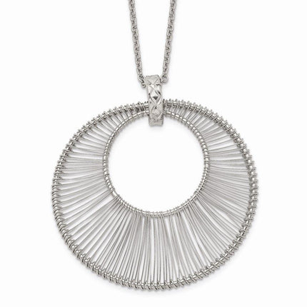 Stainless Steel Polished Wire Circle w/2in ext. Necklace ,