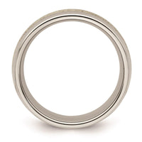 Stainless Steel Polished with Antler Inlay 8mm Band ,